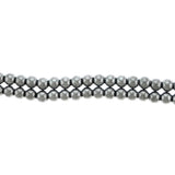 6mm Magnetic Hematite Round Silverplate Mh57