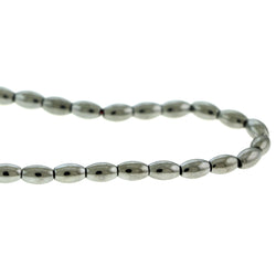 5X8mm Magnetic Hematite Silverplated Rice Mh61