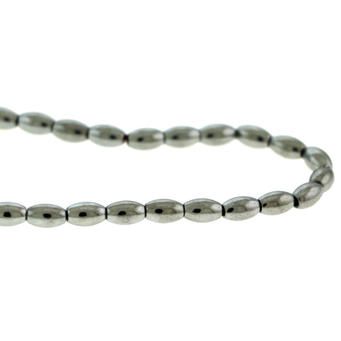 5X8mm Magnetic Hematite Silverplated Rice Mh61