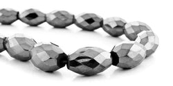 8X12mm Magnetic Hematite Faceted Rice MH70
