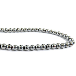 5mm Magnetic Hematite Silverplate Round Mh73