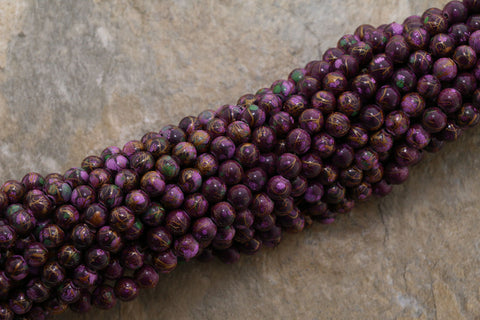 6mm Magnetic Marble Round Brown MM07