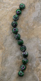6mm Magnetic Marble Round Green/White MM08