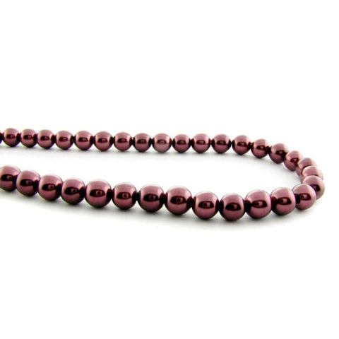 6mm Magnetic Pearl Burgundy Brown Round MP10