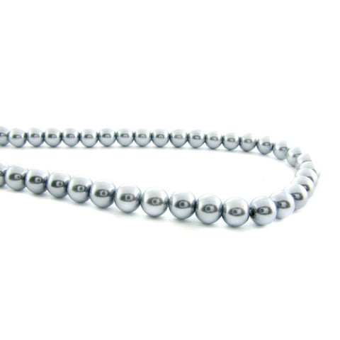 6mm Magnetic Pearl Lt Steel Blue Round MP28