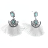 Faceted Drop-Dangle-Earrings With Crystal Accents Silver-Tone & Blue Colored #MQE017