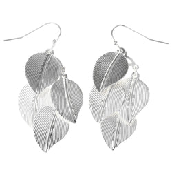Leaf Chandelier-Earrings Silver-Tone Color  #MQE050