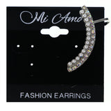 AB Finish Ear-Cuff With Crystal Accents  Silver-Tone Color #MQE058