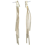 Gold-Tone Metal Dangle-Earrings With tassel Accents #MQE070