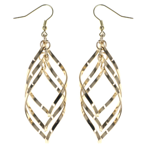 Gold-Tone Metal Dangle-Earrings #MQE076