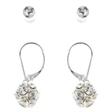 Earring Set Dangle-Earrings With Crystal Accents  Silver-Tone Color #MQE078