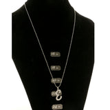 Initial E Adjustable Length Pendant-Necklace  With Crystal Accents Silver-Tone Color #3268