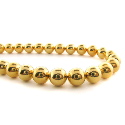 8mm Powerball Beads Gold Plated Round 50Pc PBM01