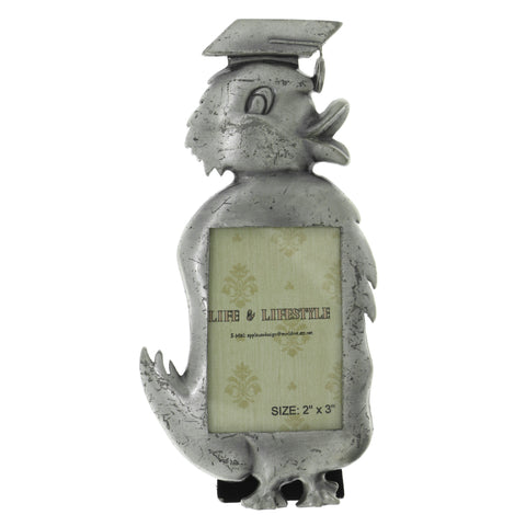 Duck Graduation Cap Holds approx. 2x3in Photo Picture-Frame Pewter Color  #PF103