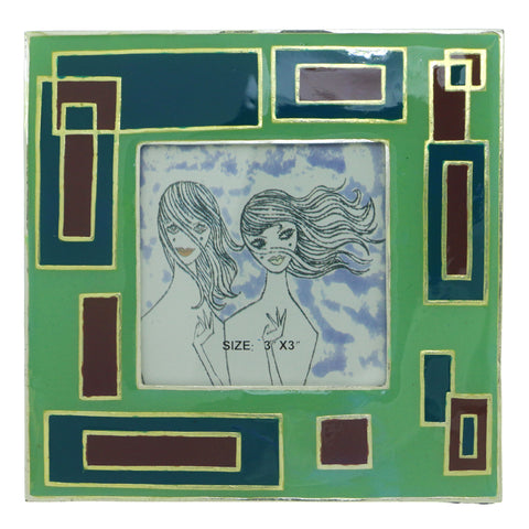 Decorative Squares Holds approx. 3x3in Photo Picture-Frame Colorful #PF107