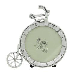 Antique Vintage Style Bicycle Penny-Farthing Holds approx. 2.75x2.75in Photo Picture-Frame Pewter Color  #PF19