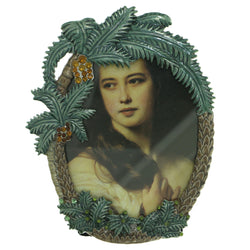 Palm Trees Tropical Holds approx. 3x4in Photo Picture-Frame Pewter & Multi Colored #PF40