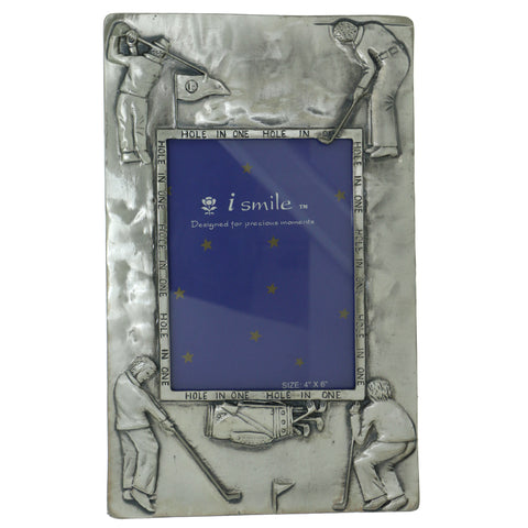 Golf Hole In One Holds approx. 4x6in Photo Picture-Frame Pewter Color  #PF67