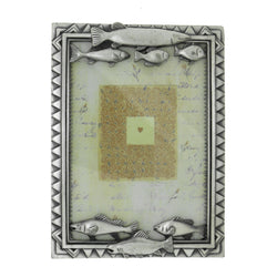Fish Holds approx. 4x6in Photo Picture-Frame Pewter Color  #PF7