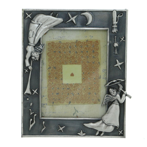 Angel Holds approx. 2.5x3.25in Photo Picture-Frame Pewter & Gray Colored #PF83