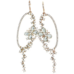 Butterfly Dangle-Earrings With Crystal Accents  Gold-Tone Color #4225