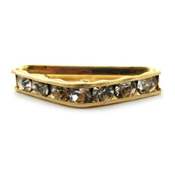 22mm Spacer Bridge Goldplate 3-Hole Triangle Clear Crystal SPC07