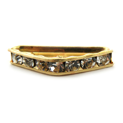 22mm Spacer Bridge Goldplate 3-Hole Triangle Clear Crystal SPC07