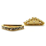 22mm Spacer Bridge Goldplate 3-Hole Triangle Clear Crystal SPC07