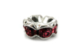 6mm Spacer Silverplate Rose Crystal Rondelle SPC10 - Mi Amore