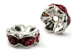 6mm Spacer Silverplate Rose Crystal Rondelle SPC10 - Mi Amore