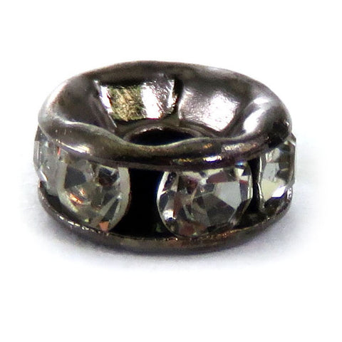 6mm Gunmetal Crystal Rondelle SPC17