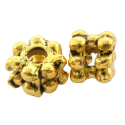 Metal Spacer Antique Goldplate Wide Daisy SPMT09