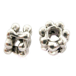 4mm Metal Spacer Silverplate Wide Daisy SPMT11