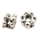 4mm Metal Spacer Silverplate Wide Daisy SPMT11