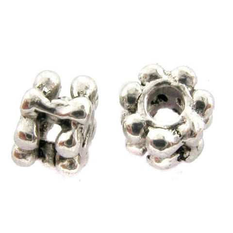 4mm Metal Spacer Silverplate Wide Daisy SPMT11
