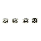 4mm Metal Spacer Silverplate Wide Daisy SPMT11