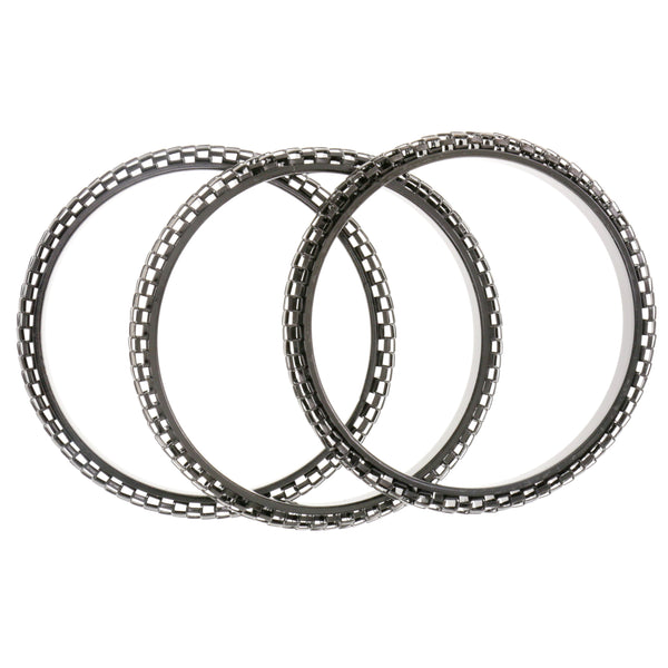 Black Metal Multiple-Bangle-Bracelet-Set #2362
