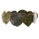 Religious Stretch-Bracelet Bronze Gold Silver Color  #2375