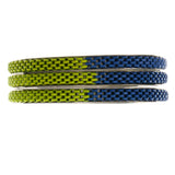 Blue/Yellow & Silver-Tone Colored Metal Multiple-Bangle-Bracelet-Set #2382