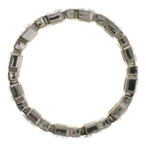 Silver-Tone Metal Stretch-Bracelet With Crystal Accents #2383