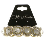 Gold-Tone Metal Stretch-Bracelet With Crystal Accents #2384