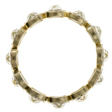 Gold-Tone Metal Stretch-Bracelet With Crystal Accents #2384