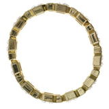 Gold-Tone Metal Stretch-Bracelet With Crystal Accents #2388