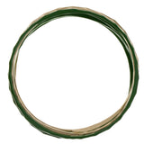 Green & Gold-Tone Colored Metal Multiple-Bangle-Bracelet-Set #2394