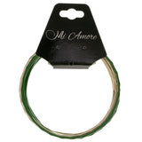 Green & Gold-Tone Colored Metal Multiple-Bangle-Bracelet-Set #2394