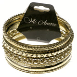 Gold-Tone Metal Multiple-Bangle-Bracelet-Set #2397