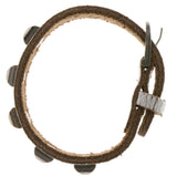 Distressed Leather Strap-Bracelet White & Silver-Tone Colored #2401