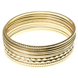 Gold-Tone Metal Bangle-Bracelet-Set #2409