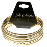 Gold-Tone Metal Bangle-Bracelet-Set #2409