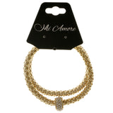 Gold-Tone Metal Stretch-Bracelet With Crystal Accents #2415